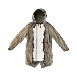 TNA Military Parka Women S Green Jacket Fleece Lined Combat Aritzia Britannia